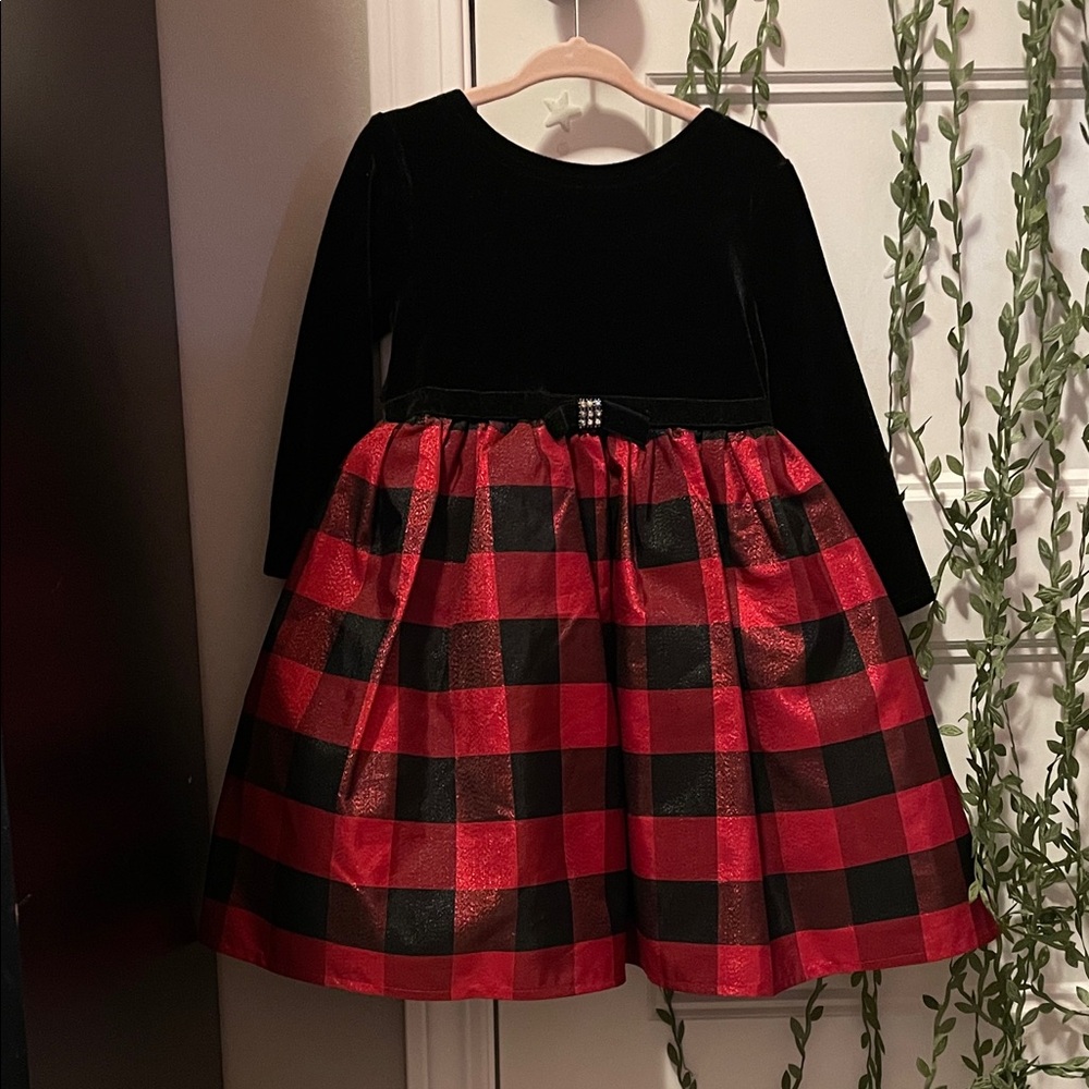 2/$40 Blueberi Boulevard Black and Plaid Dress